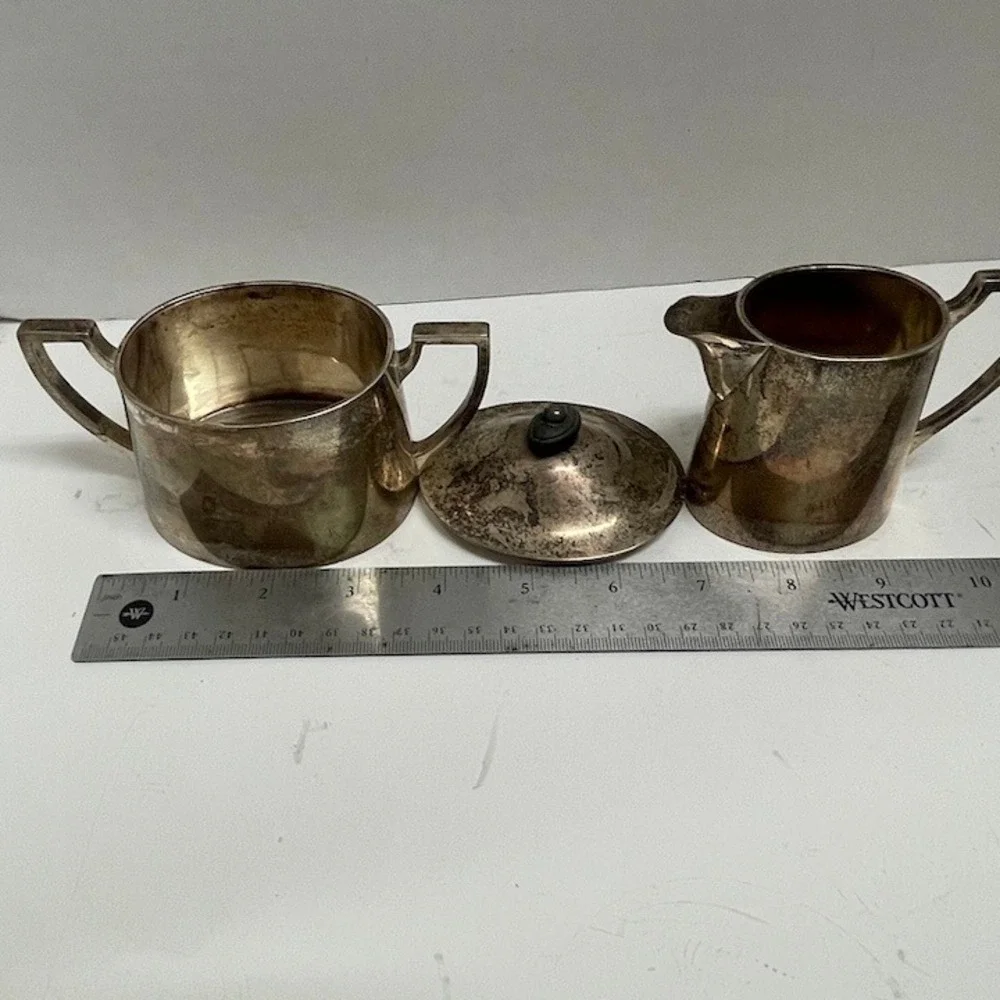 Antique La Pierre 3-Piece Sterling Silver Coffee Service Set - Art Deco 586g